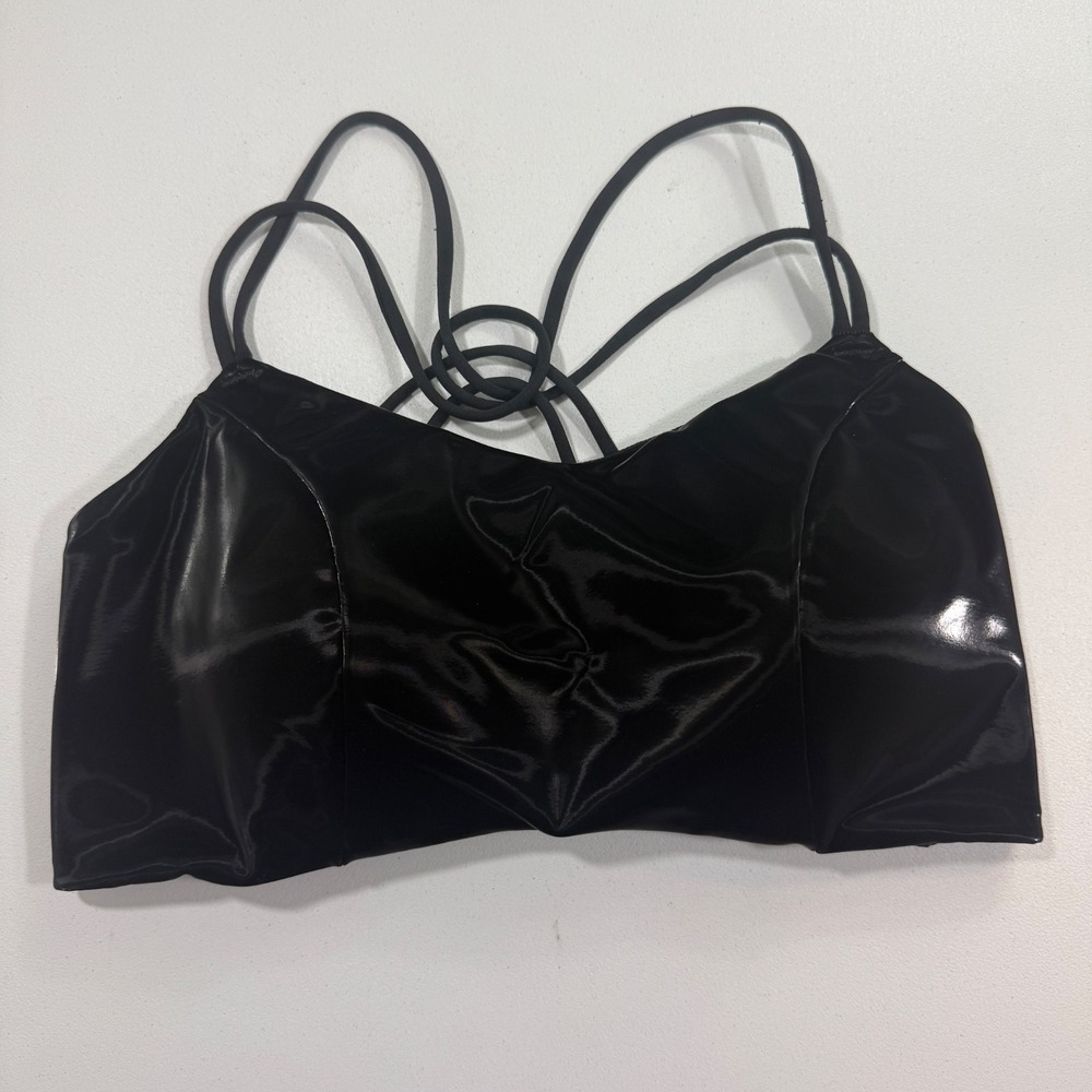 VSX Womens Sports Bra XL Black Strappy Longline Light Support Activewear